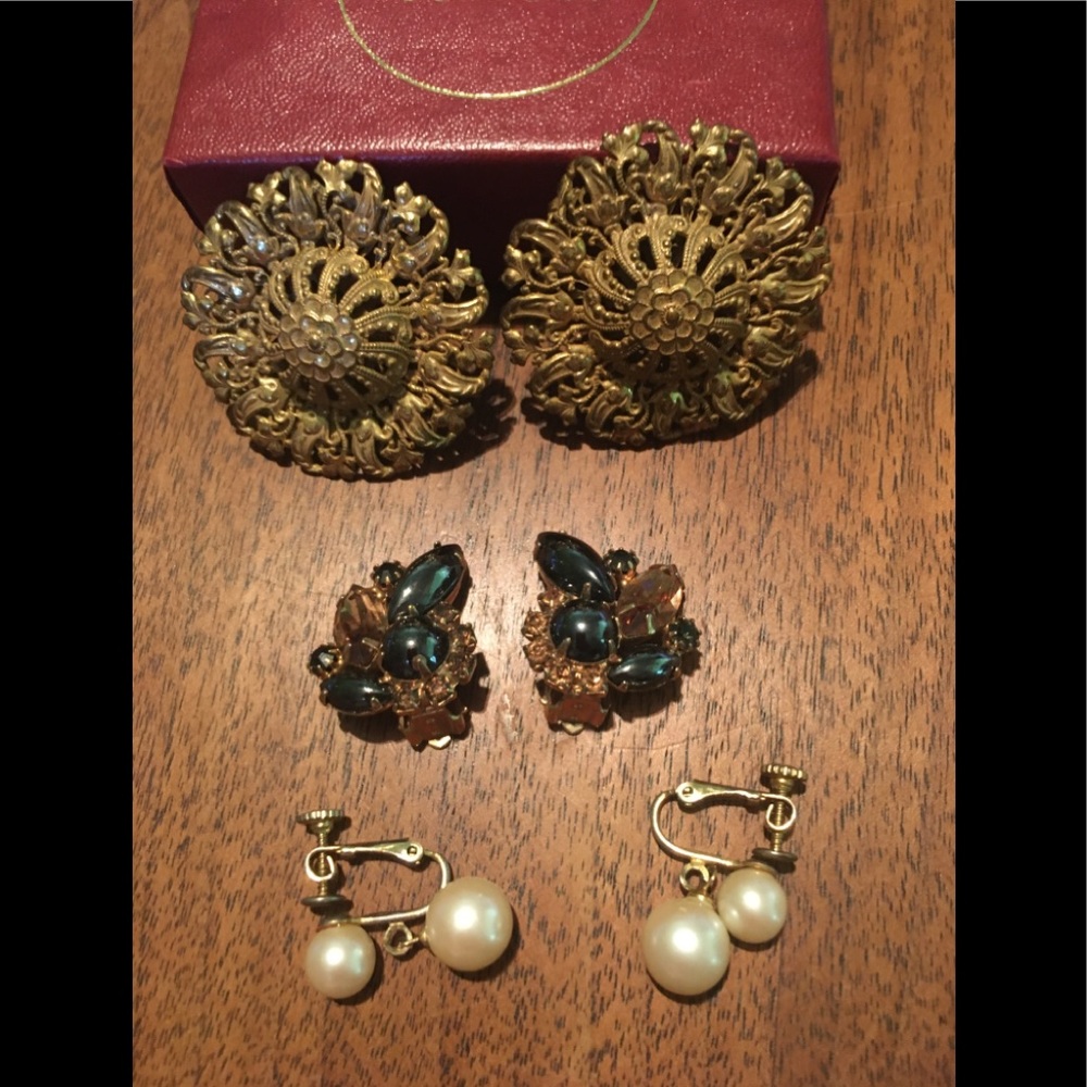 Vintage Costume Earrings (3 Pair)